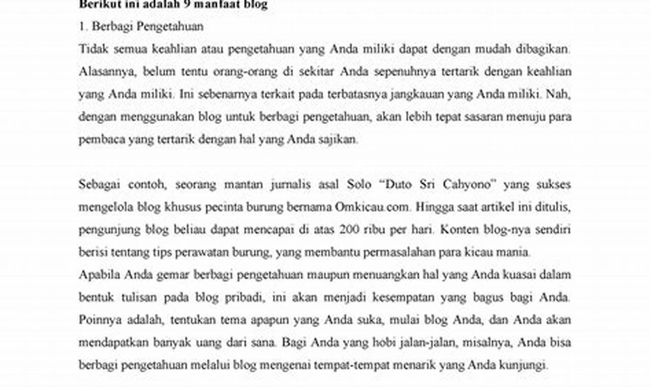 Berikut Manfaat Blog Kecuali yang Wajib Kamu Ketahui